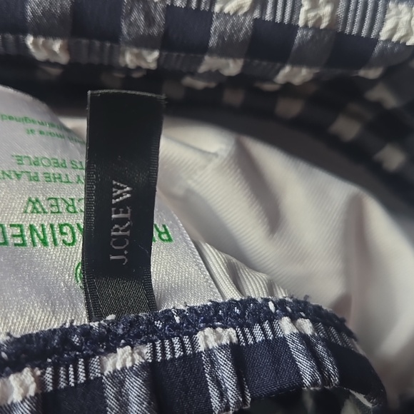 J. Crew Blue and White Ruched Bandeau One-Piece Gingham Bathing Suit Size 20 - Picture 6 of 9